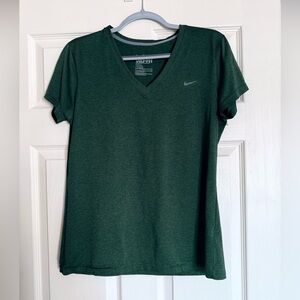 Nike Women's Forest Green V-Neck Short Sleeve Tee
